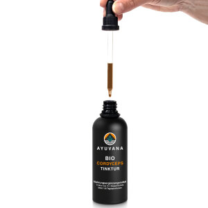 AYUVANA Bio Cordyceps Tinktur - Volle Pipette mit Reishi Tinktur
