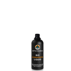 AYUVANA Bio Cordyceps Liquid - Offene Flasche mit Schraubverschluss