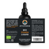 AYUVANA Bio Chaga Liquid - Abbildung der Flasche mit vollständigem  Produkt- und Bio Label