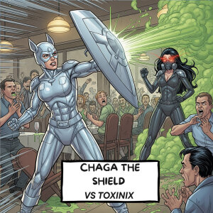 Chaga the Shield beseitigt Toxinix - als Comic