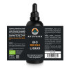 AYUVANA Bio Reishi Liquid - Abbildung der Flasche mit vollständigem  Produkt- und Bio Label